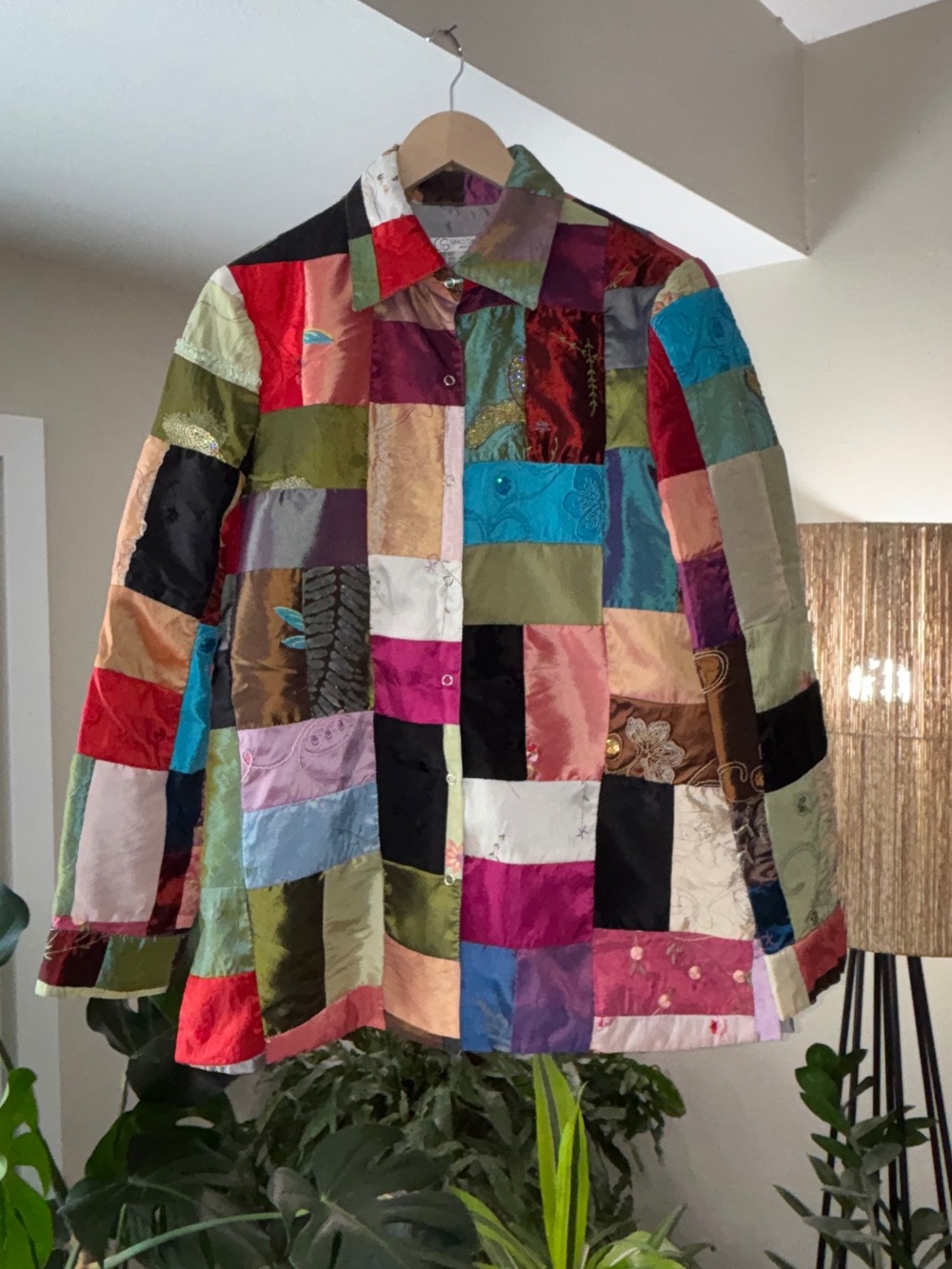Grace Chuang Patchwork Women’s Blazer Jacket Multi-Color Art to Wear Size Small